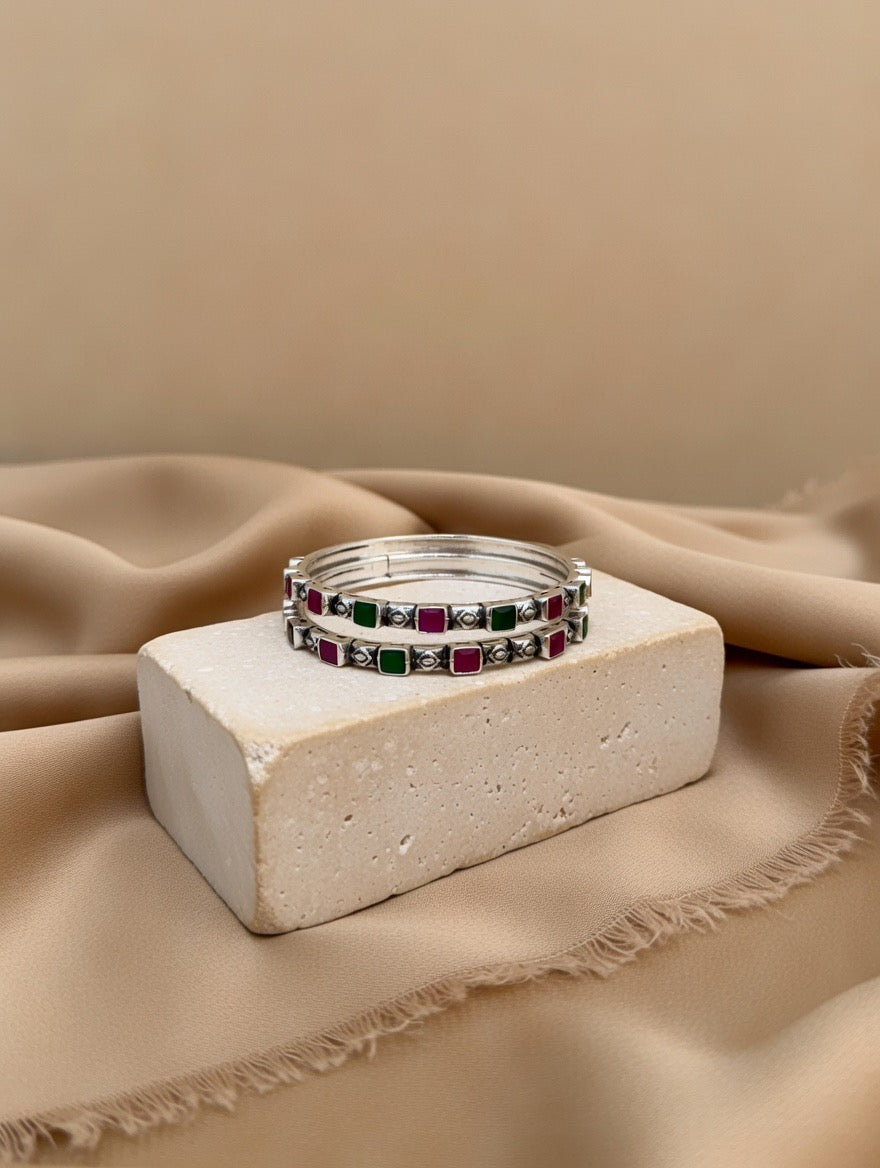Handcrafted Oxidised Silver Bangles
