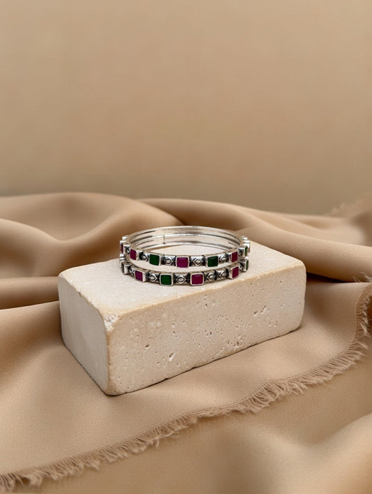 Handcrafted Oxidised Silver Bangles
