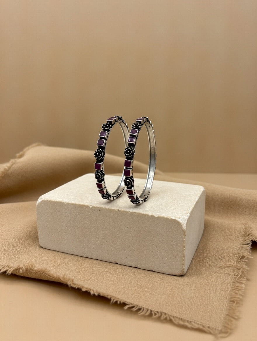 Handcrafted Oxidised Silver Bangles