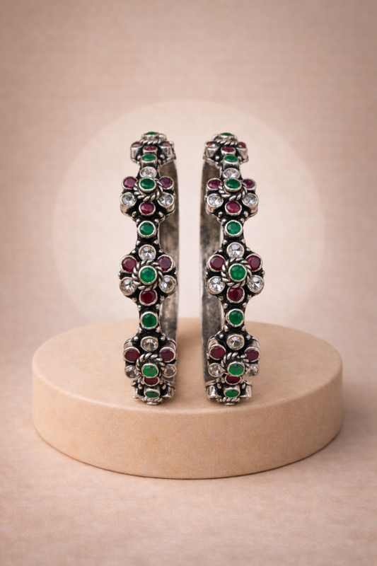Handcrafted Oxidised Silver Bangles