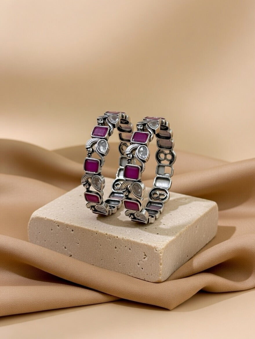 Handcrafted Oxidised Silver Bangles