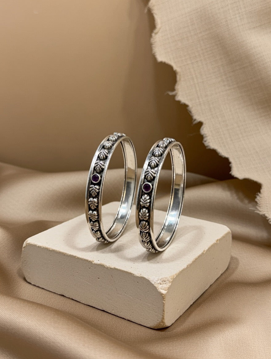 Handcrafted Oxidised Silver Bangles