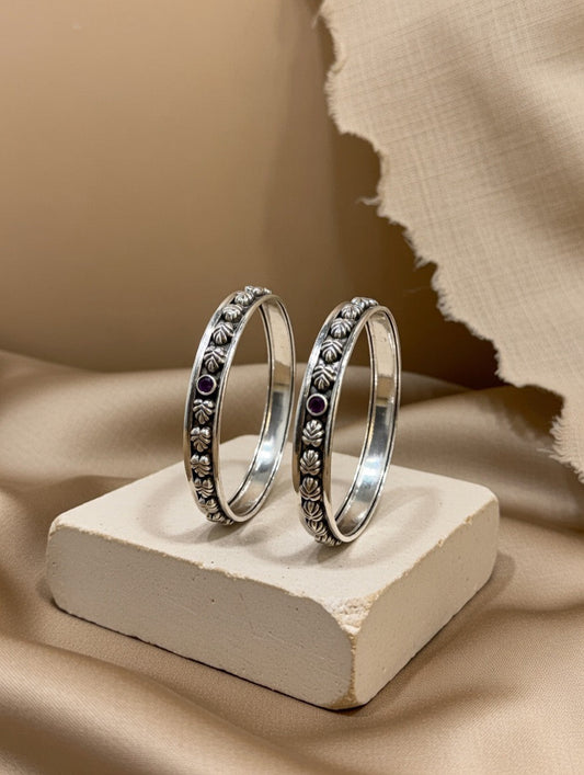Handcrafted Oxidised Silver Bangles