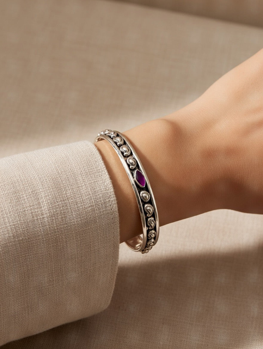 Ruby Scrollwork Classic Bangle Pair