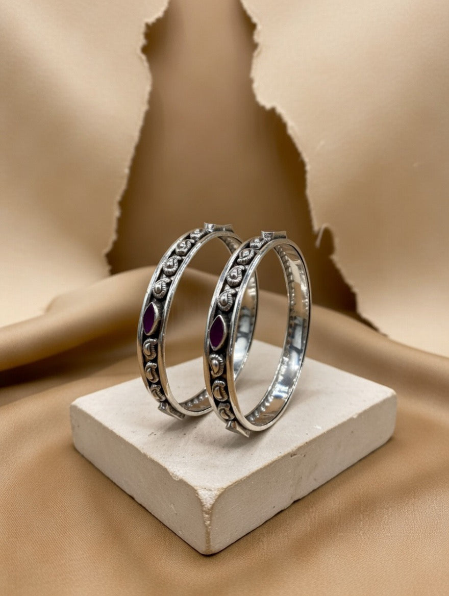 Handcrafted Oxidised Silver Bangles