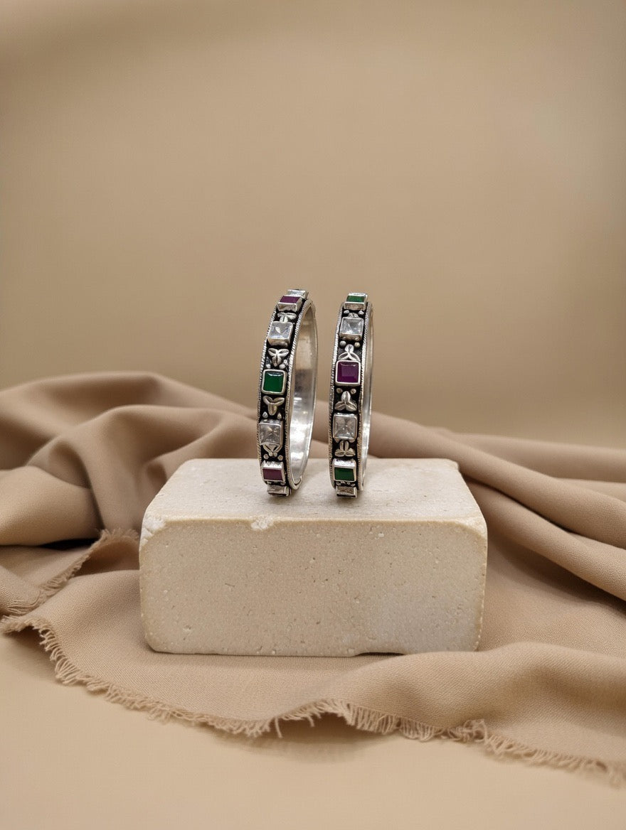 Handcrafted Oxidised Silver Bangles